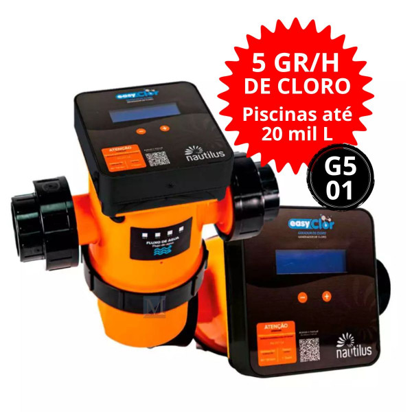 Gerador De Cloro EasyClor Home G5 01 Residencial - 20 Mil Litros Nautilus