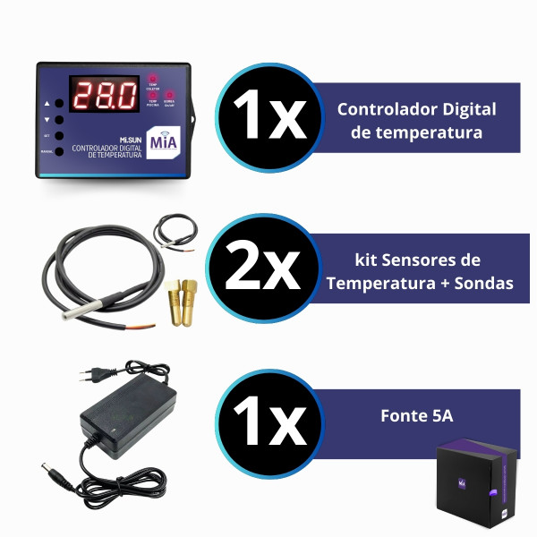 Painel de Controle CDT Aquecedor Solar Piscina MiSun até 1,5cv