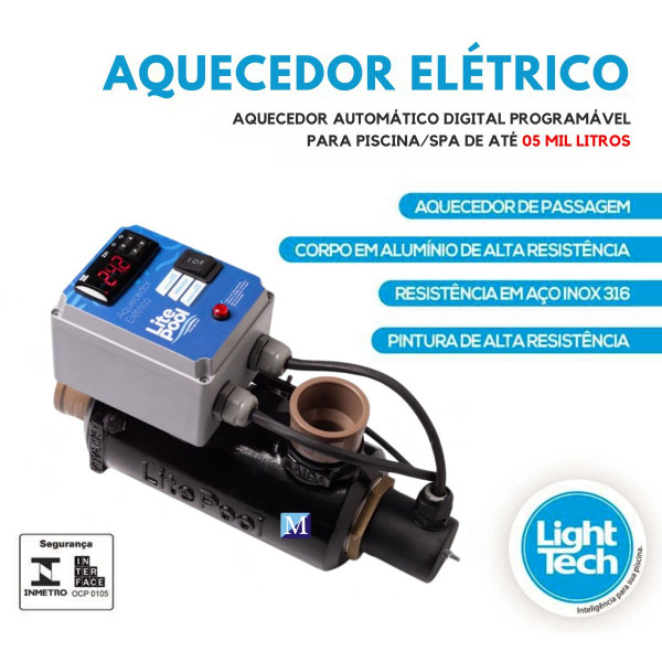 Aquecedor Elétrico para piscinas até 5 mil Litros Light tech