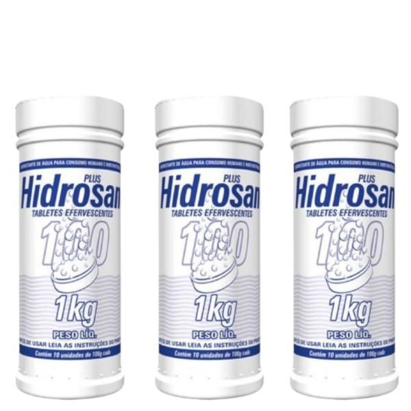 kit 3 Hidrosan Plus Pastilhas Efervescentes Hidroall