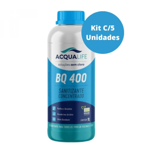 Kit 5 Sanitizante BQ400 1 Litro Acqualife