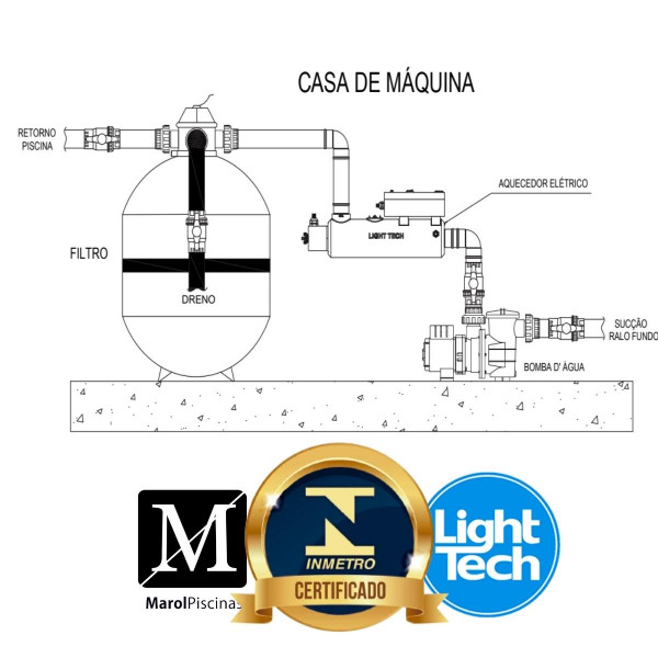 Aquecedor Elétrico para piscinas até 5 mil Litros Light tech