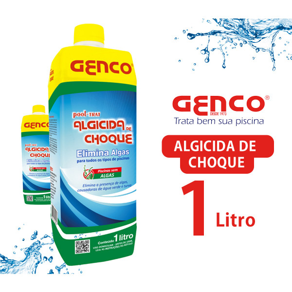 kit 2 unid Algicida Choque 1 Litro Genco