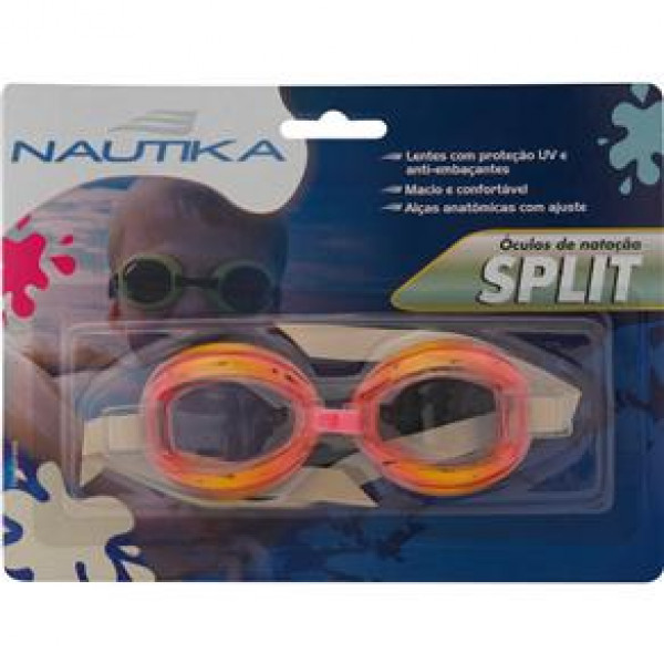 Óculos de Natação Split - Nautika - Amarelo/Vermelho