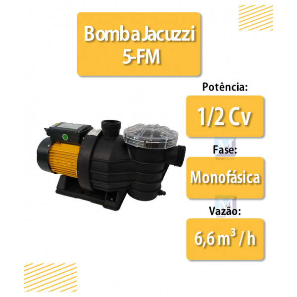 Bomba para Piscina 1/2 Cv 5F-m Fit 220V Jacuzzi