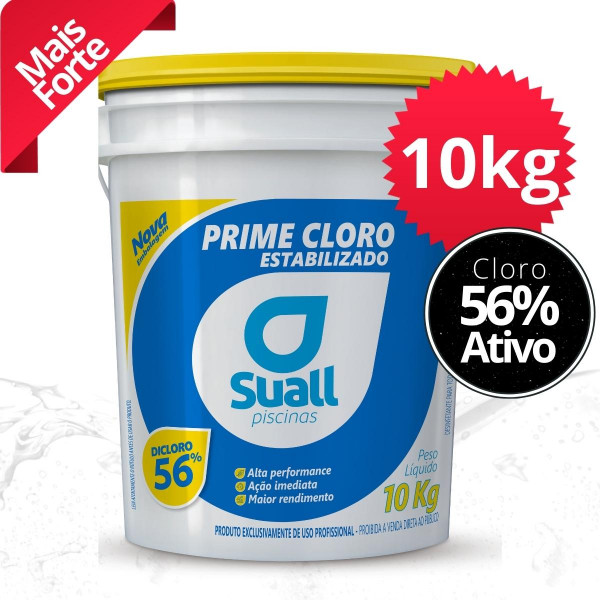 Cloro Granulado 56% Ativo Estabilizado Prime 10kg Suall