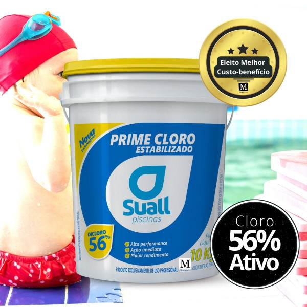 Cloro Granulado 56% Ativo Estabilizado Prime 10kg Suall