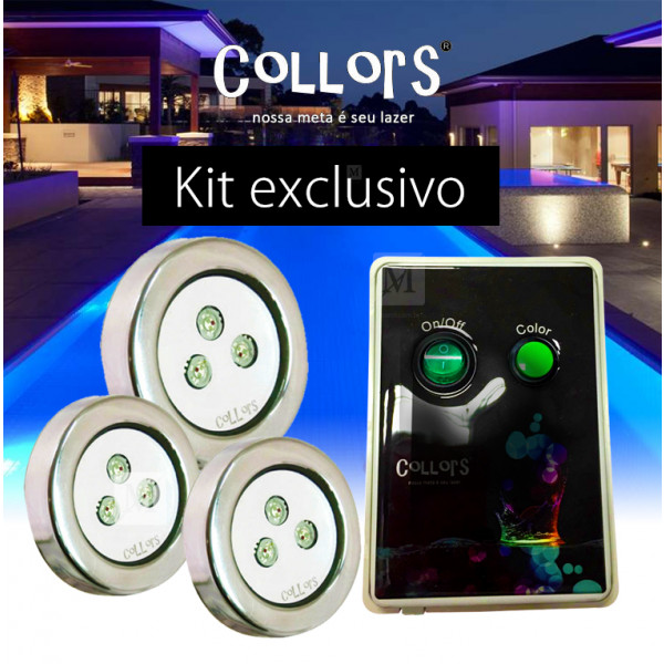 Kit Collors up 3 led colorido + 1 caixa de comando