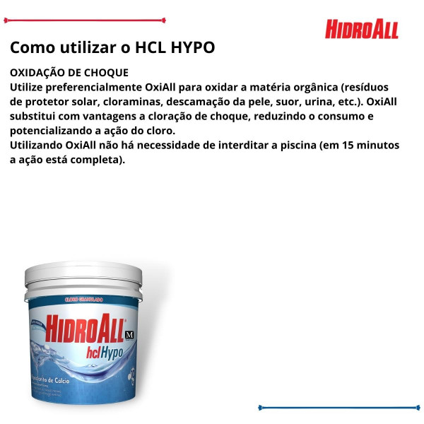 Hcl Hypo Cloro Concentrado 65% Tradicional 10KG Hidroall