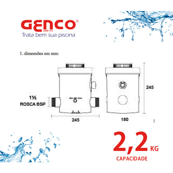 Dosador de cloro Tablete GENCO® T02 