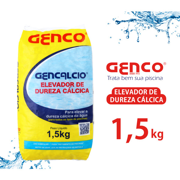  kit 5 unid Corretivo Dureza Cálcica Gencalcio Genco 1,5 kg