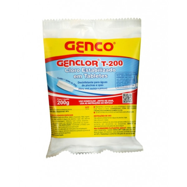 Kit 5 Unidades Cloro Tablete Tradicional Genco 200gr