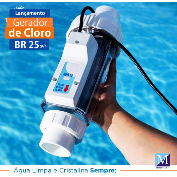 Gerador de Cloro p piscinas Marol Br 25 gr/h