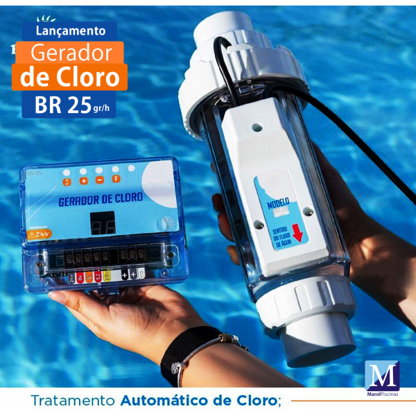 Gerador de Cloro p piscinas Marol Br 25 gr/h