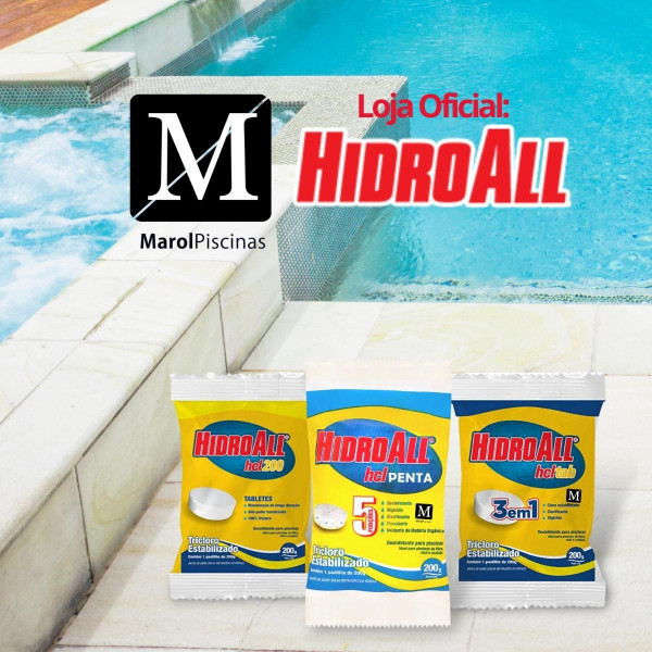kit 15 unid cloro Tablete para piscina hidroall Penta 200g