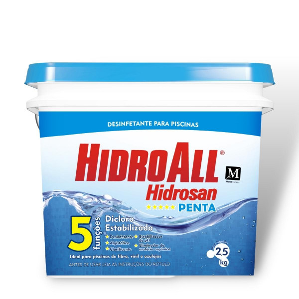 Cloro granulado para piscina Hidroall Penta 2,5kg