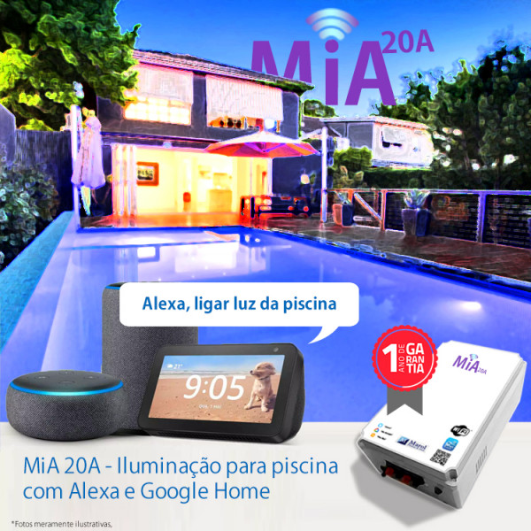 MiA 20A Iluminação para piscina com Alexa e Google Home