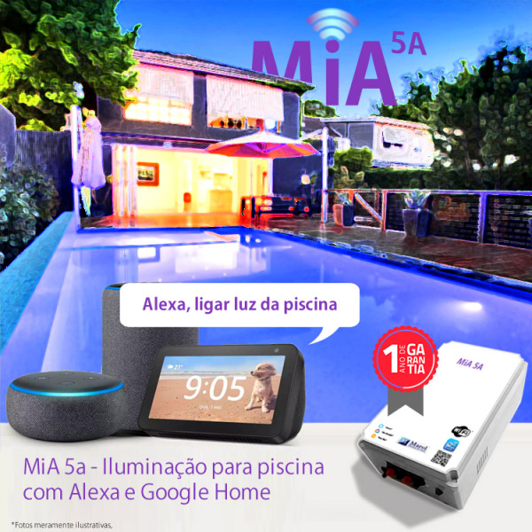 MiA 5A Iluminação para piscina com alexa e google home