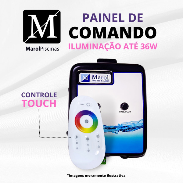 Kit 1 Led Para Piscinas (6w RGB Inox 60mm SMD) + Painel De Comando Touch