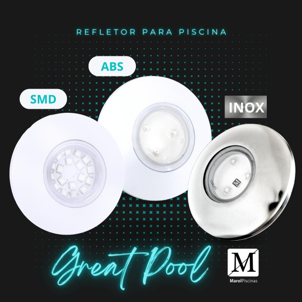 Led para piscina 6w RGB ABS 90mm Great Pool SMD