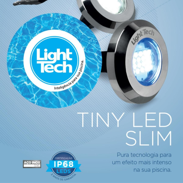 kit 6 Led para piscina Tiny Slim 10w Rgb Light tech