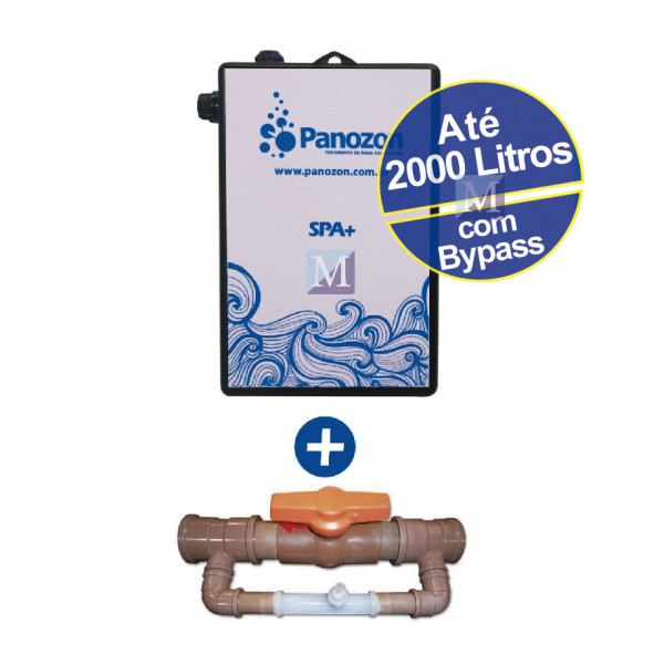 Ozônio SPA+ p/ banheiras/spas/ofurôs até 2.000 L (gerador + bypass) - Panozon