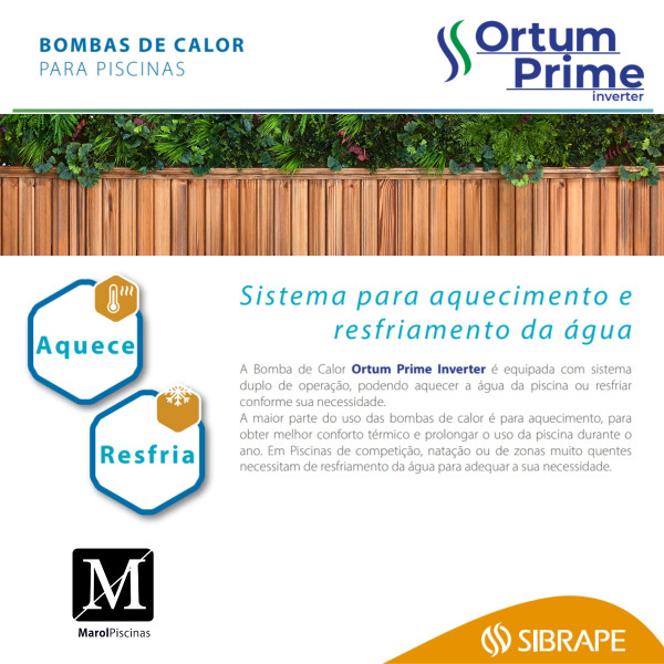 Trocador de calor Sibrape Inverter WIFI ORTUM PRIME S31 até 41m³