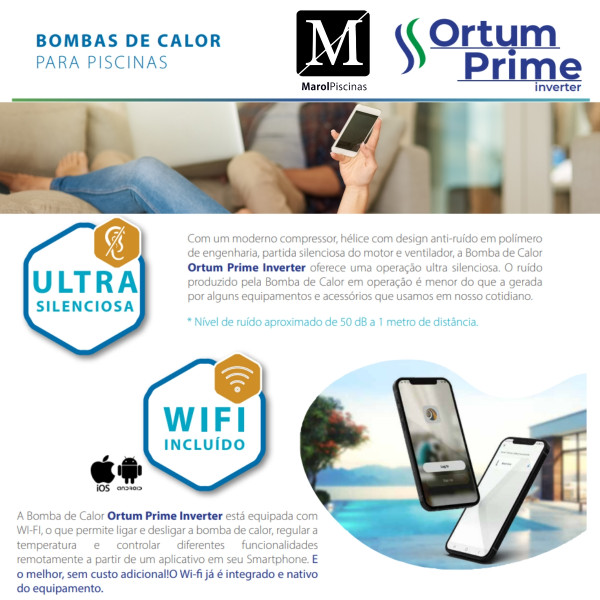 Trocador de calor Sibrape Inverter WIFI ORTUM PRIME S31 até 41m³