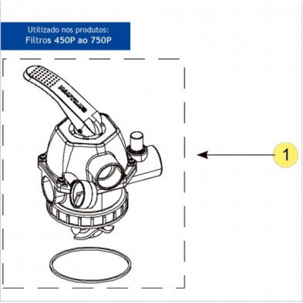 Válvula Rosqueada para filtros c/ manômetro Nautilus