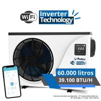 TROCADOR DE CALOR Inverter c/ Wifi ATÉ 60M³ COM WIFI 39.100 BTU/H Pooltec