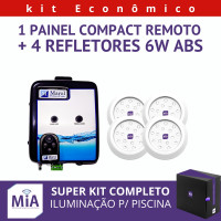 Kit 4 Leds Para Piscinas (6w RGB ABS 96mm SMD) + Painel De Comando Remoto