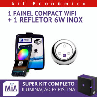 Kit 1 Led Para Piscinas (6w RGB Inox 60mm Super) + Painel De Comando Compact Wifi