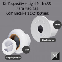 Kit Light Tech ABS 2 Dispositivos De Retorno + 1 Aspiração  50mm