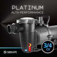 Bomba para piscina ALTA PERFORMANCE 3/4cv Sibrape Platinum WEG EIXO INOX