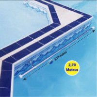 Corrimão Barra para piscinas 2,70m + 3 suportes Externos fixação Sodramar