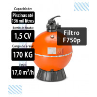 Filtro F750P para Piscinas até 136 mil Litros  Nautilus