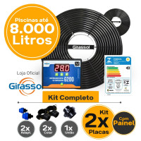 Kit aquecimento Solar piscinas até 8.000 L com CDT (2 PLACAS)