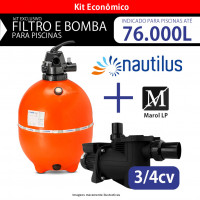 Kit Filtro F550p Nautilus E Bomba 3/4cv Para Piscinas