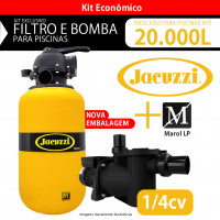 kit Filtro 12tp JACUZZI E Bomba 1/4 cv Marol lp para piscinas até 20.000 litros