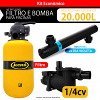 kit Filtro 12tp JACUZZI - Bomba 1/4CV - UVC Marol lp para piscinas até 20.000 litros