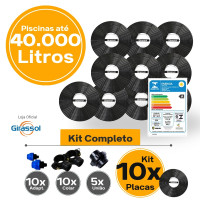 Kit Aquecimento Solar piscinas até 32.000 Litros (8 PLACAS)