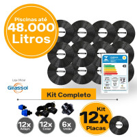 Kit Aquecimento Solar piscinas até 48.000 Litros (12 PLACAS)