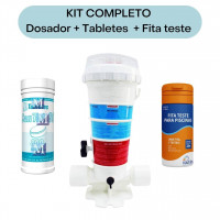 Kit Dosador de Pastilhas Sodramar + San Tab90 800g + Fita Teste