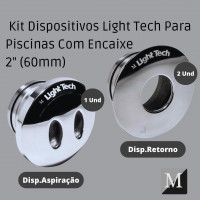 Kit Light Tech Inox 2 Dispositivos De Retorno + 1 Aspiração 60mm