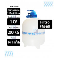 Filtro para piscinas até 113 mil Litros FM60 Sodramar