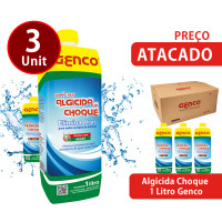 kit 3 unid Algicida Choque 1 Litro Genco