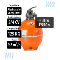 Filtro F550P para Piscinas até 76 Mil Litros  Nautilus
